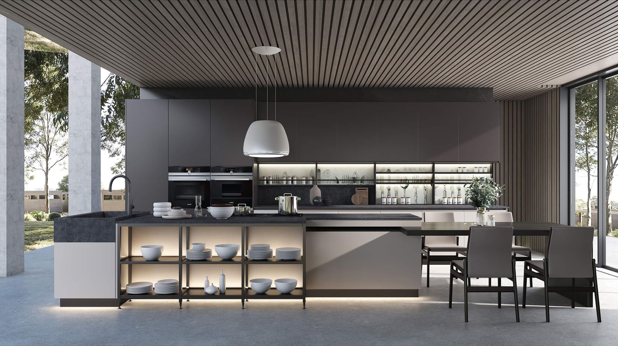 BOLONI Melbourne kitchen with textured cabinet fronts