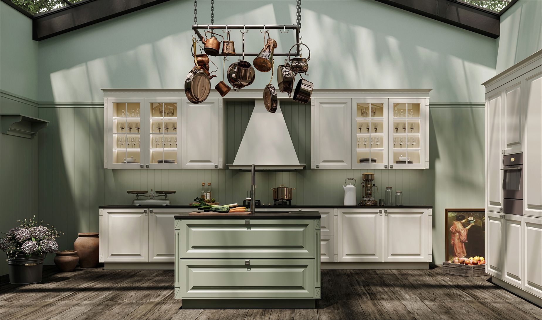 BOLONI Venice kitchen with coordinated cabinetry and work surfaces